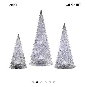 Icy Craft Pine Trees Elegant Acrylic Holiday Tree Set
